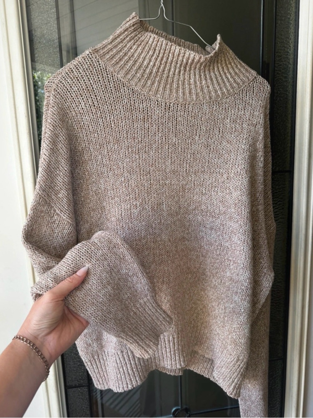 SHEIN Beige Turtleneck Knit Sweater - Picture 2 of 3